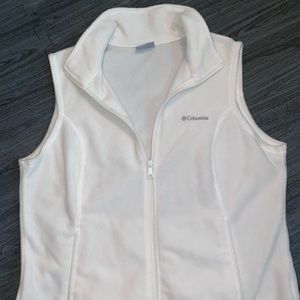 Columbia fleece vest, XL, white